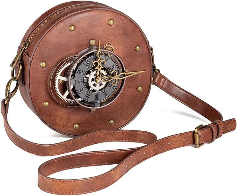 Valentoria Messenger Bag Leather Retro Briefcase Steampunk Crossbody Shoulder Purse Satchel for Women Lolita Gothic Costume Accessory - Image 1